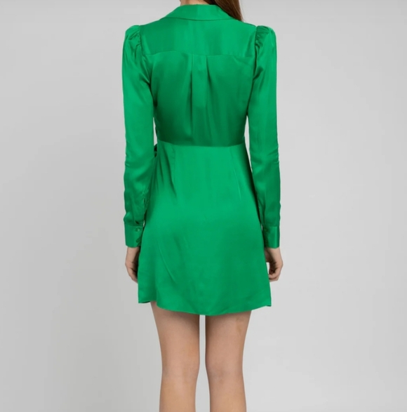 H&M Sateen Wrap Mini Dress Size L MSRP $148 - Picture 4 of 8